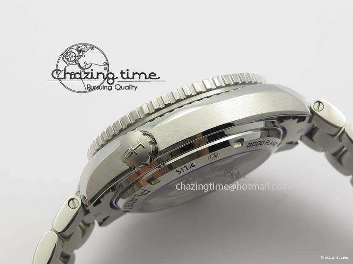 0220 Planet Ocean GMT 43.5mm V6F Goodplanet Orange Marker Blue Dial On SS Bracelet A ModernLook 8215